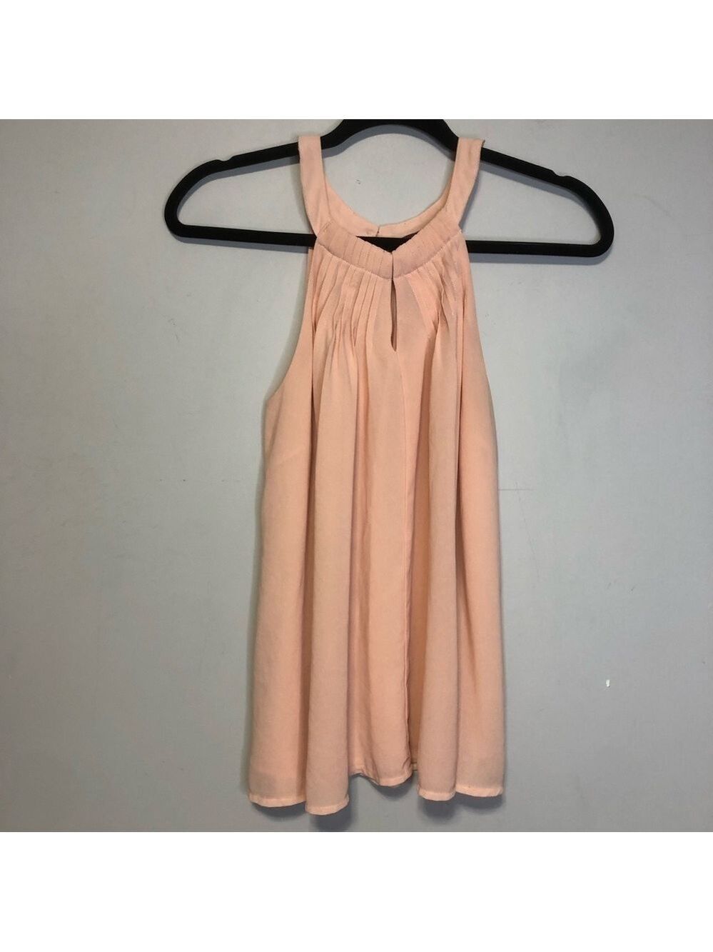 Anthropologie Sunday in Brooklyn Peach Pintucked Halter Tank Top, size S - Picture 2 of 11